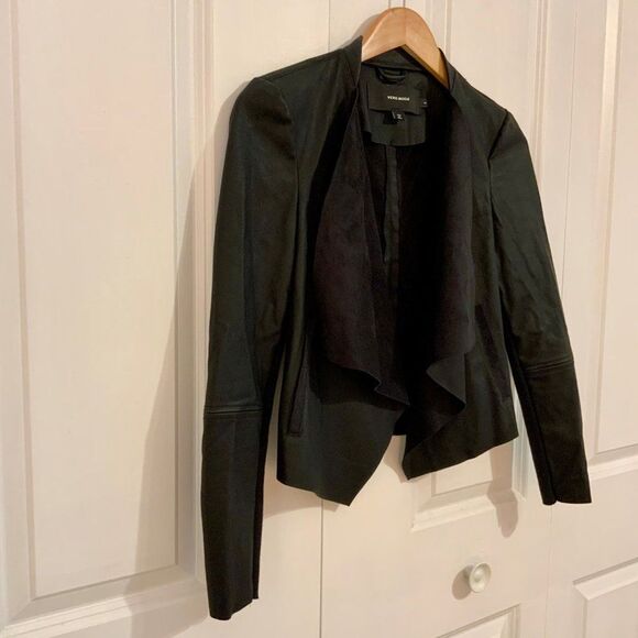 ASOS Vero Moda Black Faux Leather Open Jacket XS - Picture 5 of 9